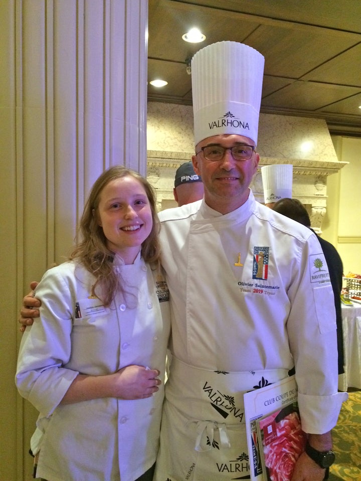 Madeline Hamacher and Olivier Saintemarie at the Coupe du Monde trials awards ceremony. “I felt so proud when they called chef Olivier’s name,” said Madeline. “It was a moment of glorious happiness!”