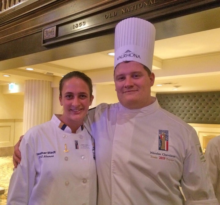 <p>Heather Stadt and Nicolas Chevrieux. “I was so excited for him,” said Heather. “You could just see it on his face then they called his name, he was so happy!”</p>