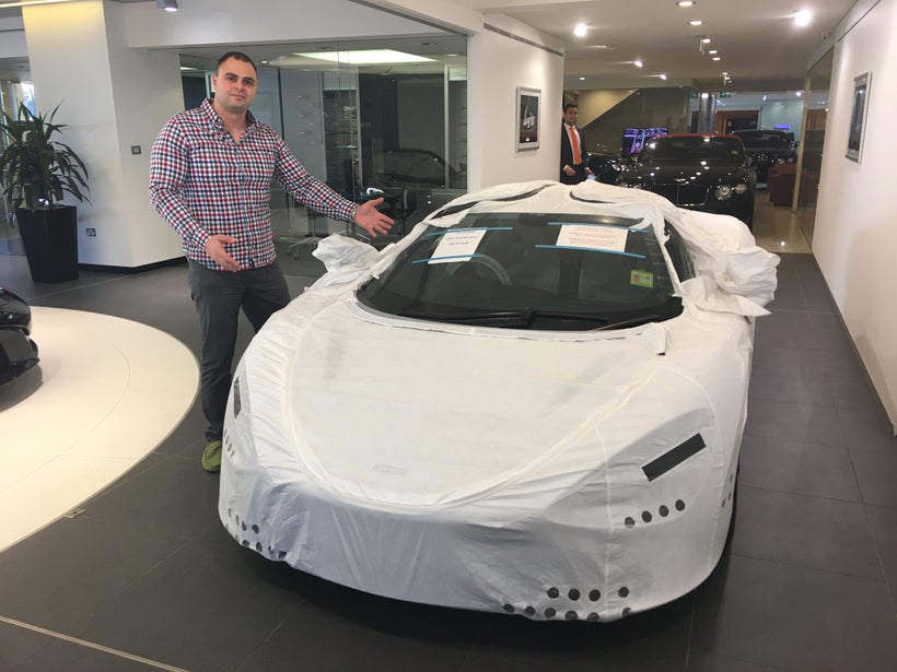 Lecha Khouri getting ready to unveil the McLaren 720S.