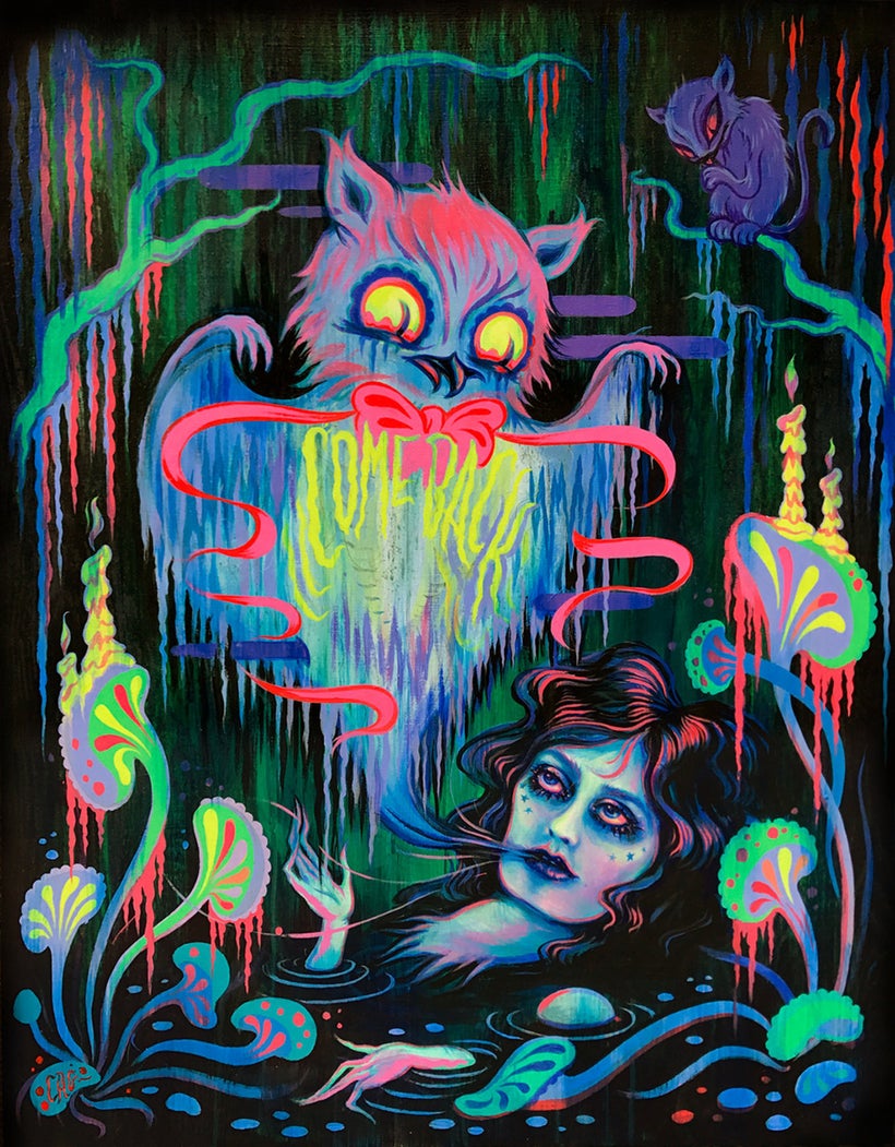 This is Camille Rose Garcia, someone Jan and I both own works by. She has prints on the print side that are affordable for al