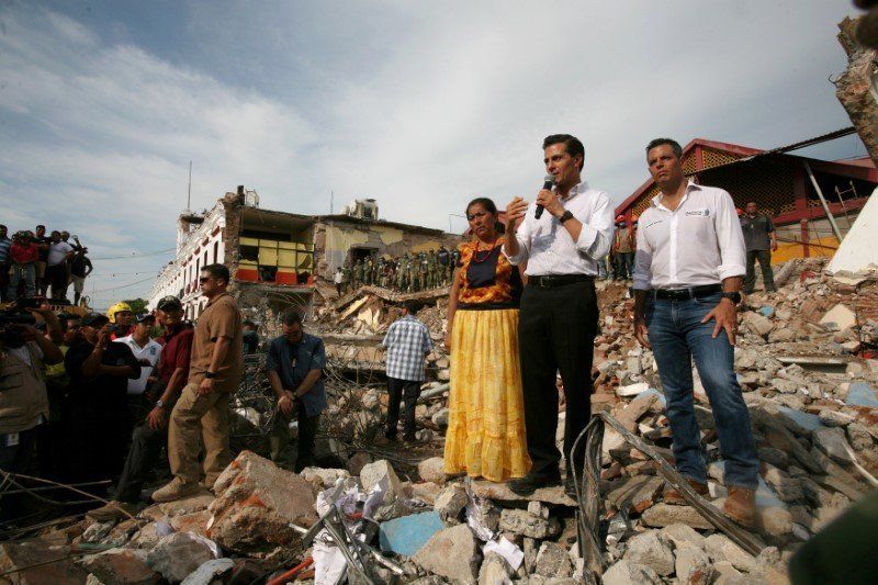 President Enrique Pena Nieto addresses residents 