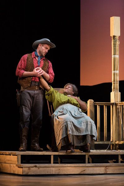 Jarrett Ott (Curly) & Judith Skinner (Aunt Eller) in Glimmerglass 2017 production of Rodgers & Hammerstein’s Oklahoma!