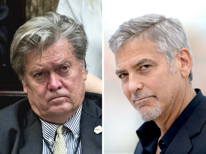 Steve Bannon "would still be in Hollywood making movies and kissing my ass," if he could, said George Clooney.