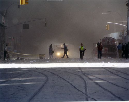 Photo by Patricia Mitchell Taken on 9-11-01 just after the second building fell. 