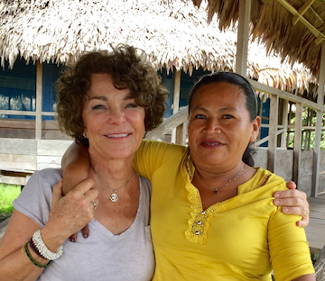 Flicka with Angelita, an ayahuascara who supported her on her journey in Peru.