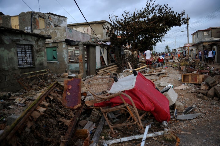 More flood damage in Cojimar, Havana.