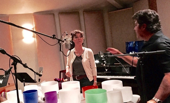<p>Flicka in studio recording <em>Chakra Soundscapes</em> CD.</p>