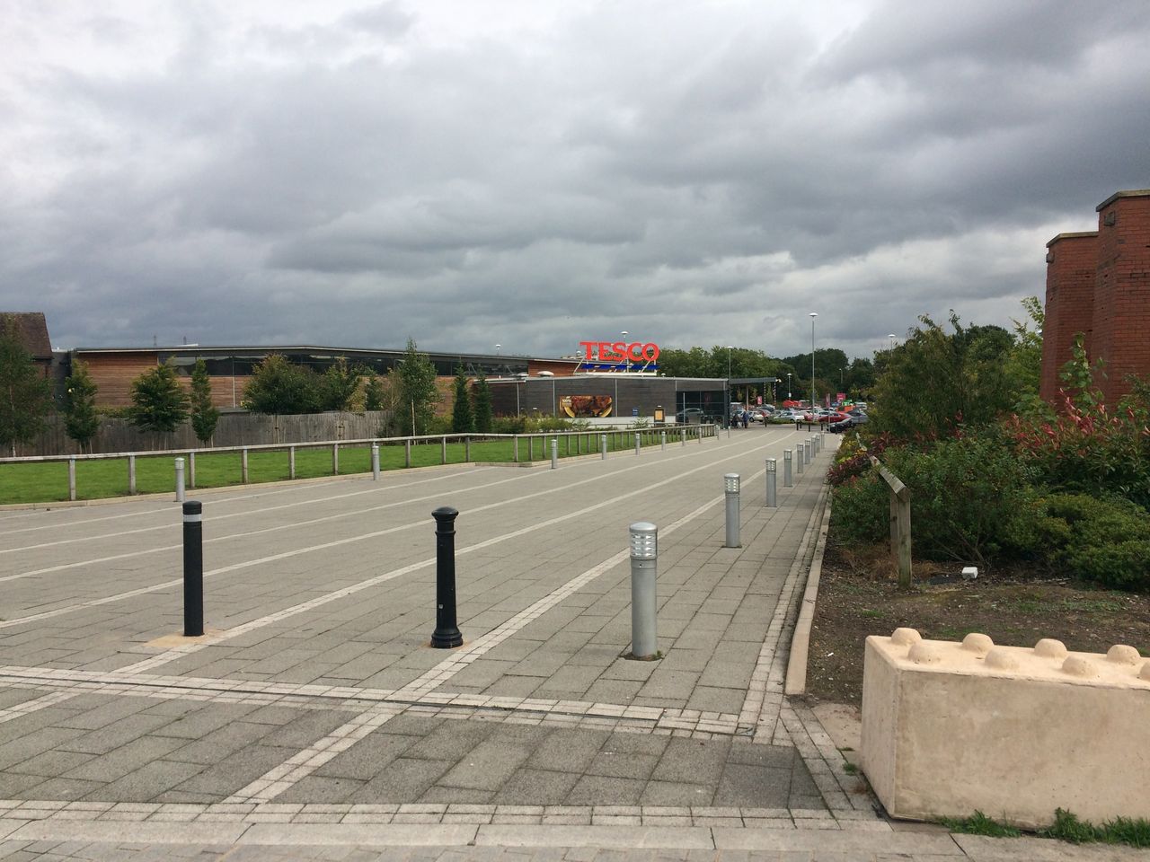 A newly-built Tesco on a ring road typifies recent development in Rugeley. The store offers free parking, unlike the town centre
