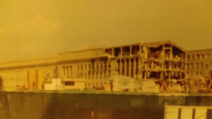 This is a picture of the author’s personal photo of the plane crash into the Pentagon.