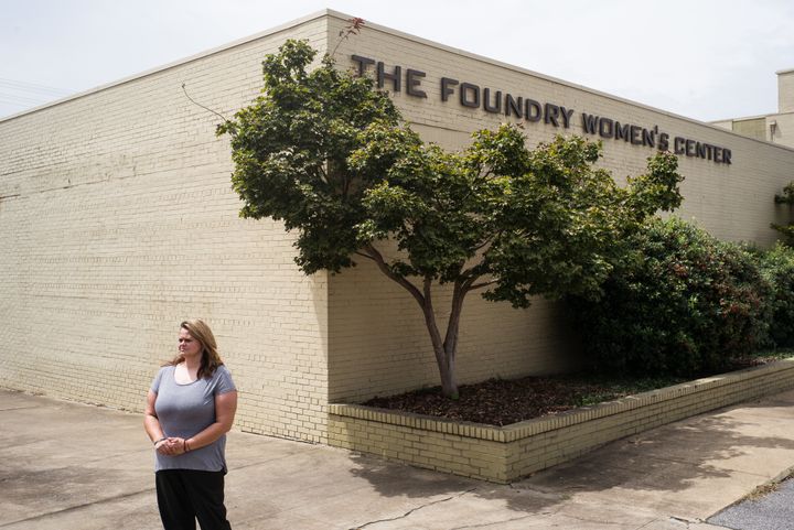 Trinity McGuffie stands outside The Foundry Women's Center. McGuffie had substance abuse disorder and mental health issues for nearly 20 years before she entered The Foundry Ministries' year-long women's recovery program, a faith-based service in Bessemer, Alabama.