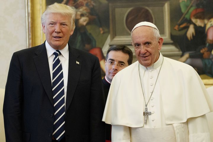 U.S. President Donald Trump and Pope Francis meet at the Vatican, May 24, 2017. 