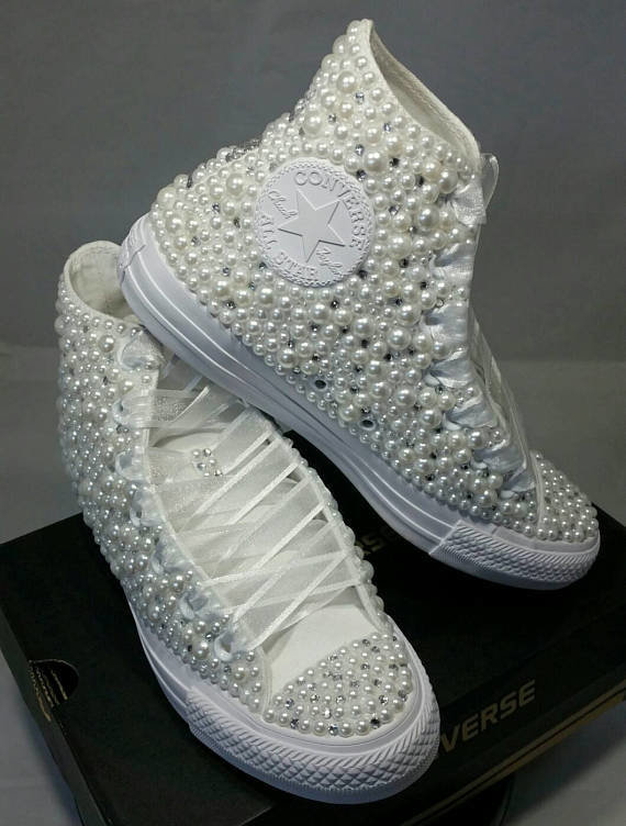 pearl embellished sneakers