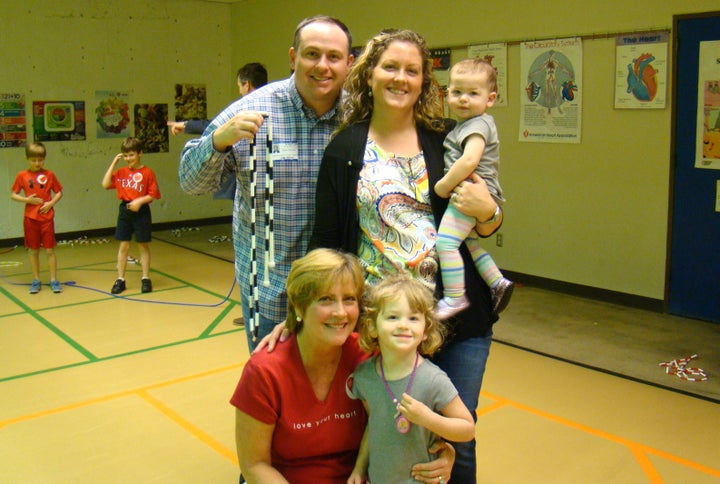 <p>Kris Brockhagen (bottom left), with daughter, Katee; Katee’s husband, Taylor; Kris’ granddaughters, Karlee and Caroline. </p>