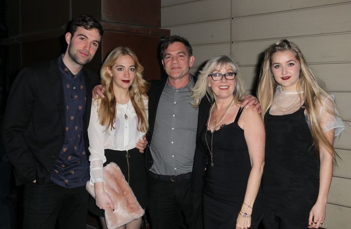 Louella Michie (far-right) pictured with John and the rest of their family in 2015.