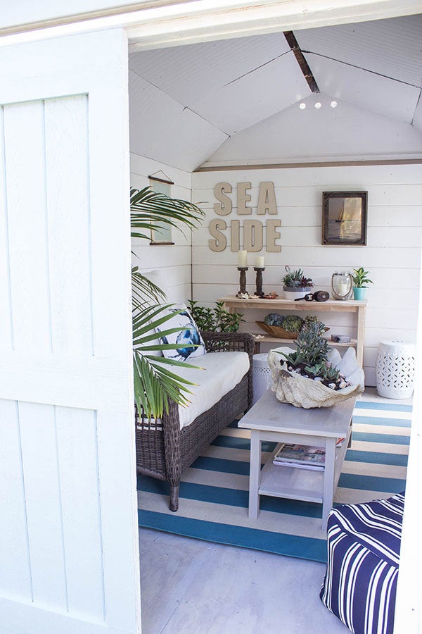 A sea-themed ”she-shed” from the Home Depot Blog