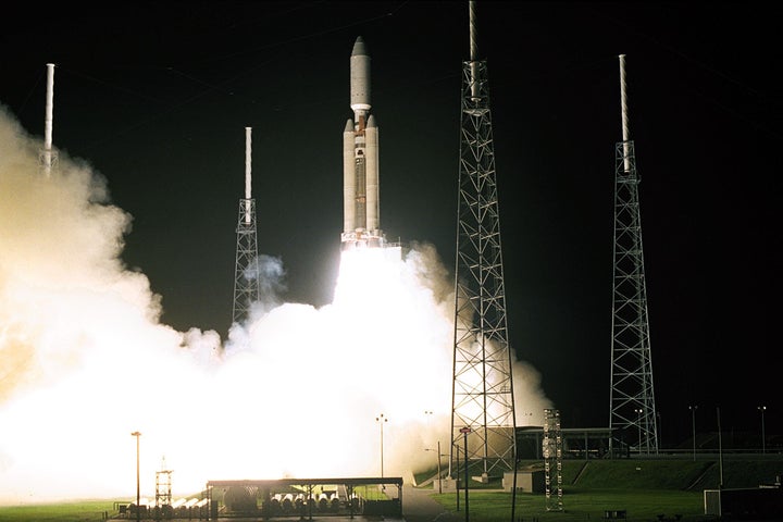 <p>Launch of Cassini in 1997.</p>