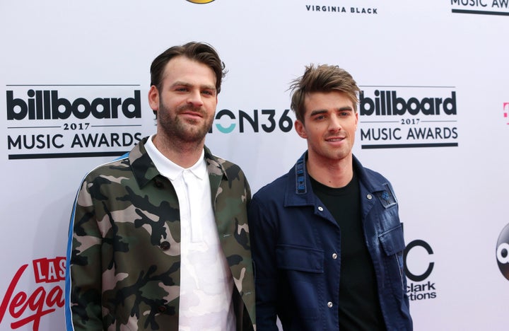 DJs Alex Pall (L) and Andrew Taggart of The Chainsmokers.