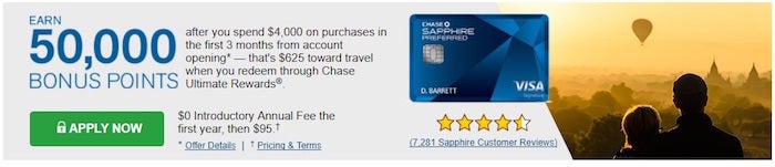 The Chase Sapphire Preferred is the best personal rewards credit card.