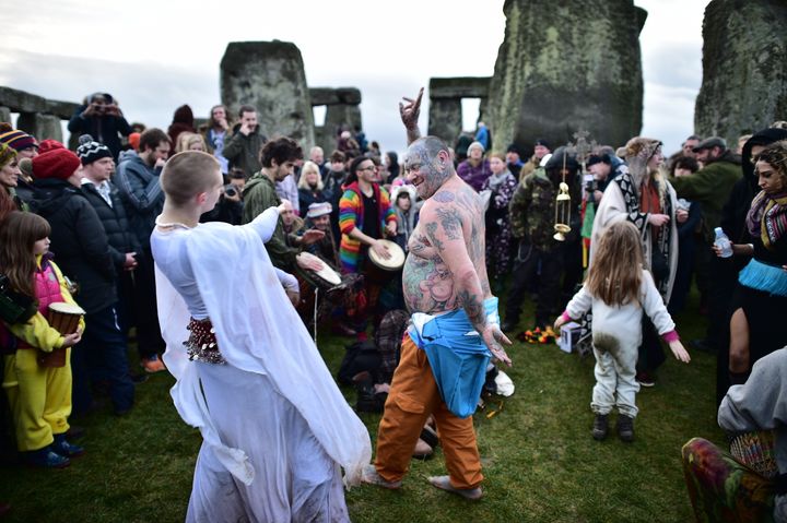 People gather at Stonehenge to celebrate the winter solstice 