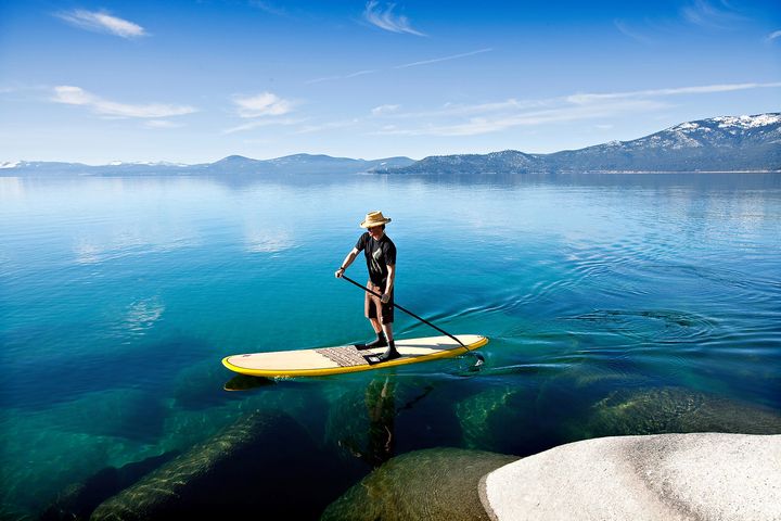 Paddleboarder on Lake Tahoe