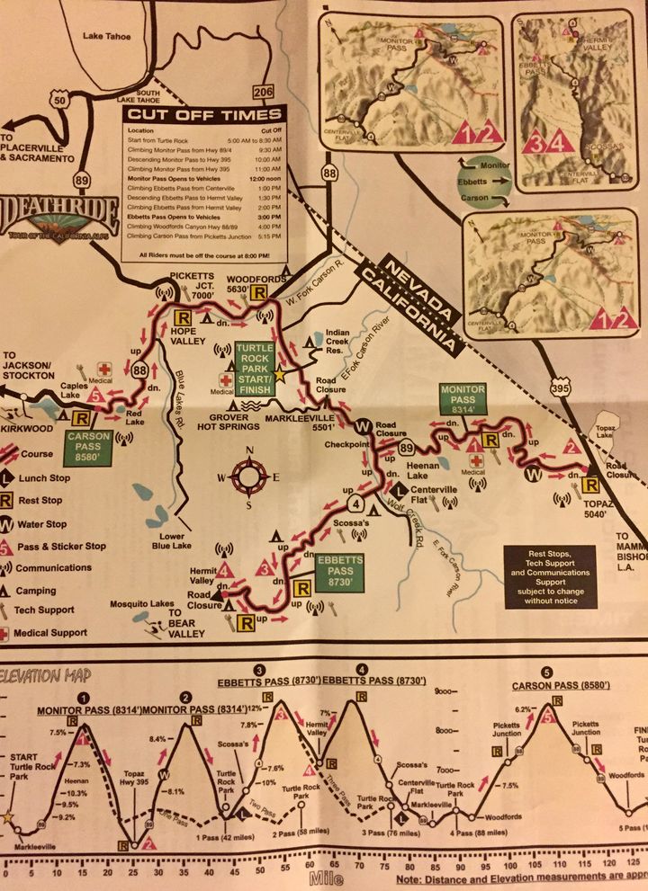Death Ride Course Map
