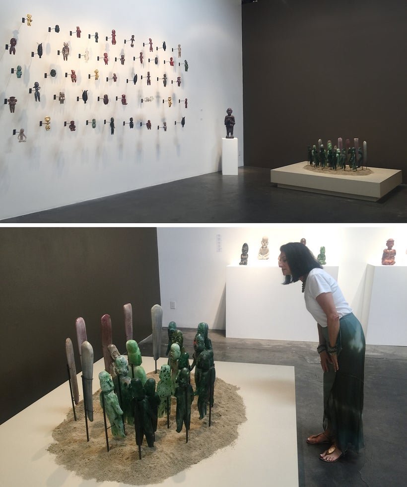 Top and Bottom: Exhibition installation, “Contemporary Relics: A Tribute to the Makers” by Jaime Guerrero, Skidmore Contempor