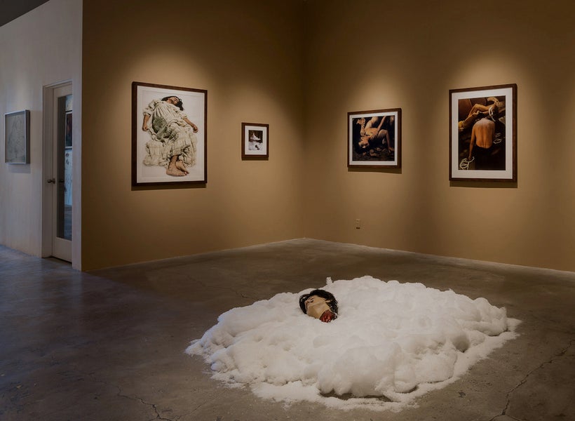 Exhibition installation, “Bone-Grass Boy” by Ken Gonzales-Day, Luis Jesus Gallery, Los Angeles. Image courtesy Luis De Jesus