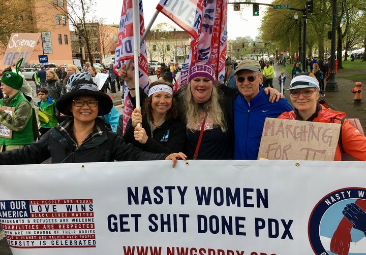 Congressman Earl Blumenauer and members of Nasty Women Get Sh*t Done PDX at the March for Science rally in Portland, Ore. on April 22, 2017