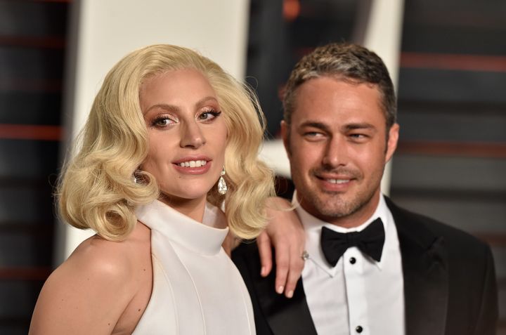 Lady Gaga and Taylor Kinney at the 2016 Vanity Fair Oscars party 