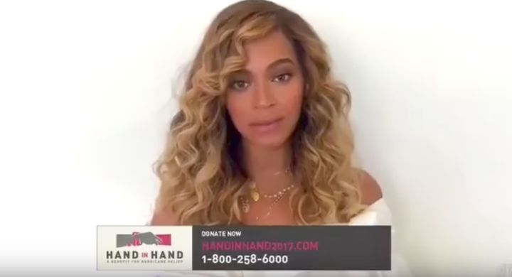 Beyoncé during her video message
