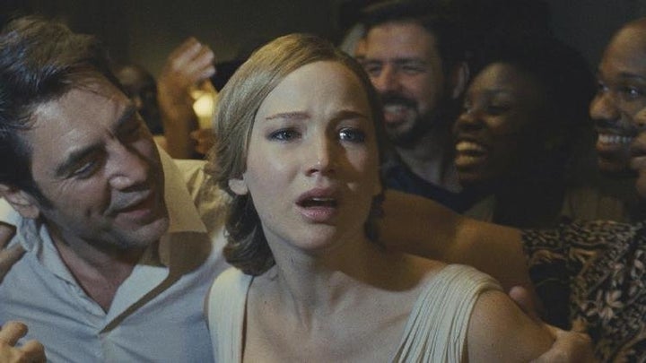 Javier Bardem and Jennifer Lawrence star in "mother!"