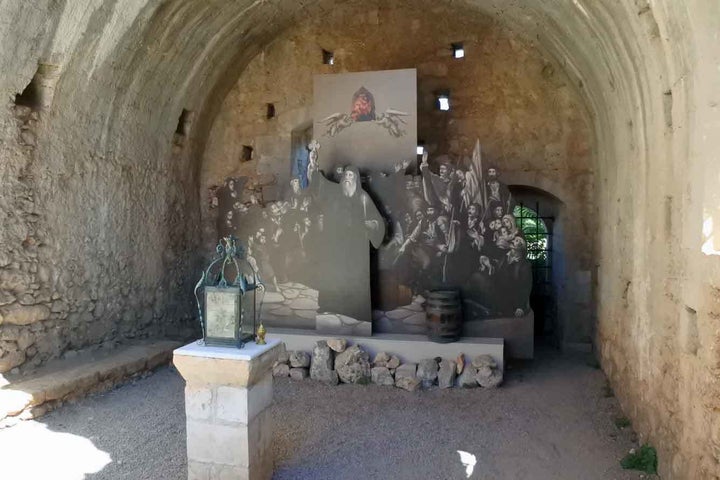 This is the Powder Magazine, site of the "Holocaust of Arkadi,” 