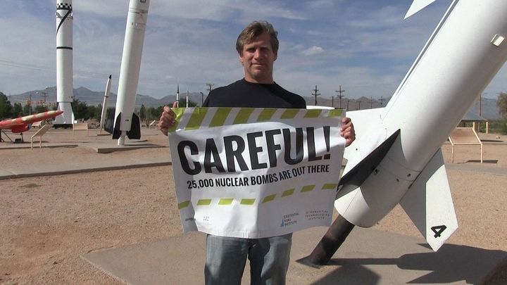 Zoltan Istvan at White Sands missile park in New Mexico