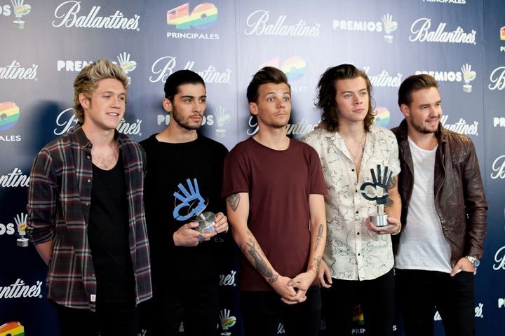 One Direction during one of their final appearances as a five-piece
