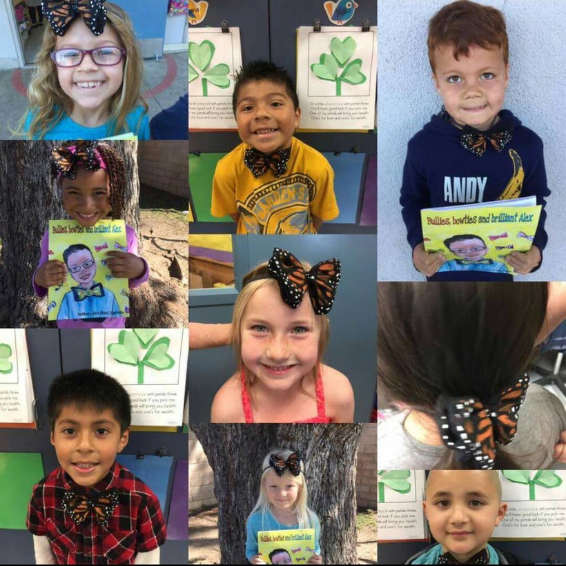 Kids from all over reading his book