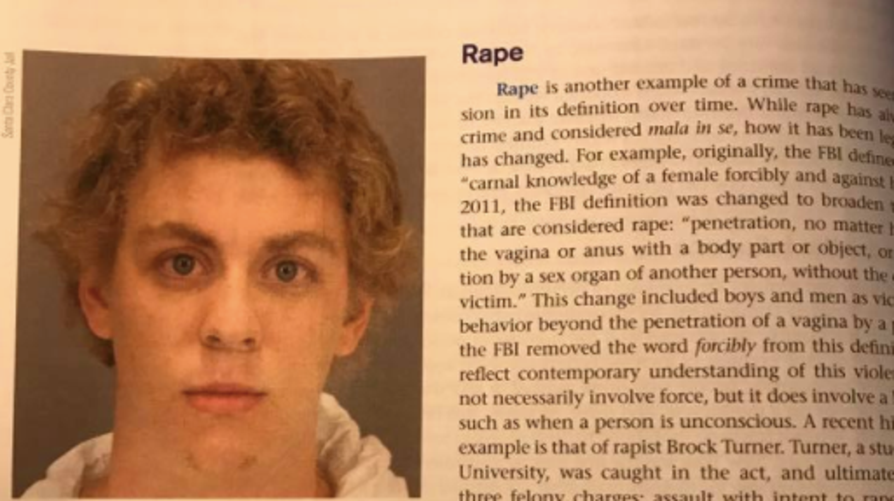 Brock Turner’s Mugshot Is Featured In A Criminal Justice Textbook