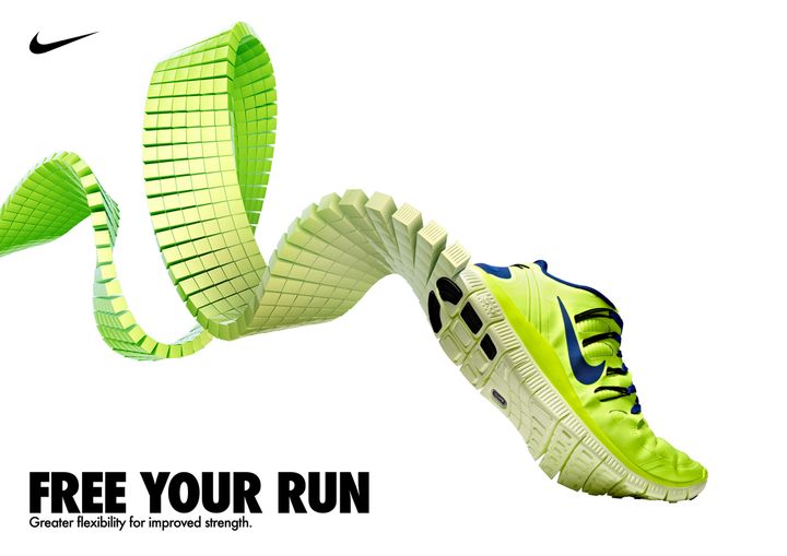 Free Your Run campaign for Nike, developed by Michal for Intro UK, a leading graphic design agency