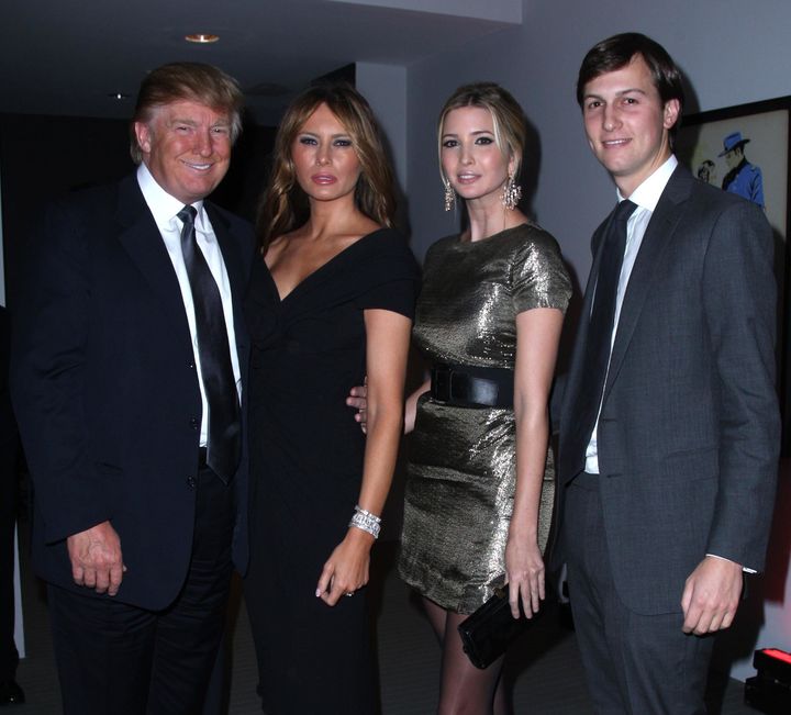  Donald Trump, Melania Trump, Ivanka Trump and Jared Kushner at the Museum of Modern Art on Nov. 10, 2008 in New York City.