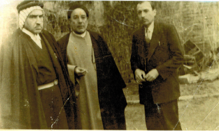 Middle: my grandfather, sayid Jawad al-Khatteeb al-Awadi, Basra, Iraq 1960, standing with tribal leaders.