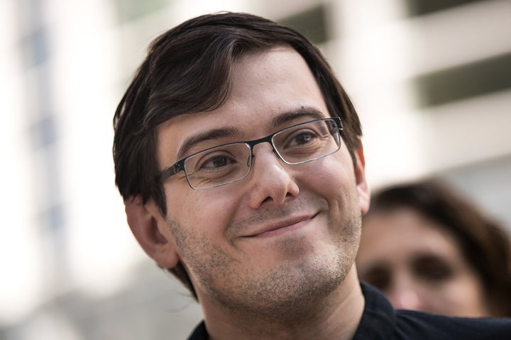 Former pharmaceutical executive Martin Shkreli speaks to the press after the jury issued a verdict in his case at the U.S. Di