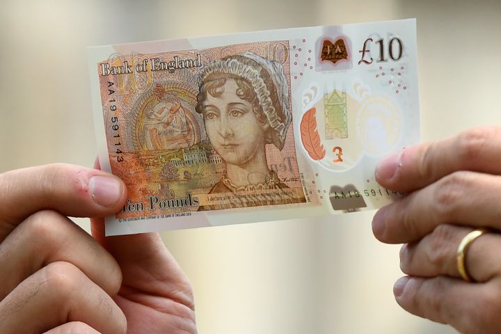 The new £10 note featuring Jane Austen, which has entered circulation and will start to show up in people's pockets in the coming days and weeks.