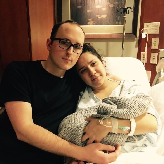 Susanna Butterworth with her husband Dallin and their son Walter, who was stillborn in March 2017.