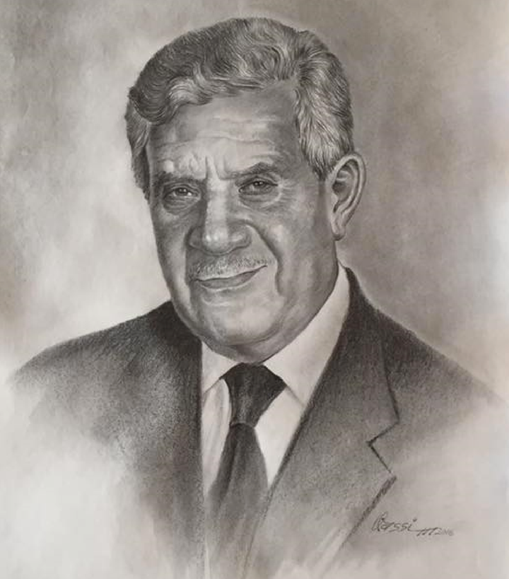 Dr. Hamid Jawad al-Khatteeb (1929-2016) Pencil drawing portrait by Qassim al-Rammahi