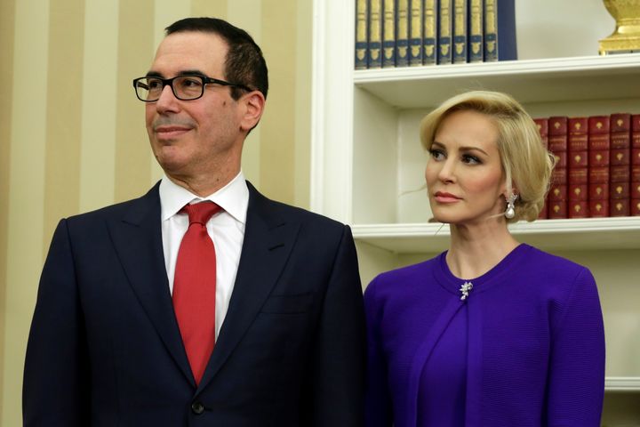 Steve Mnuchin and his wife, Louise Linton.