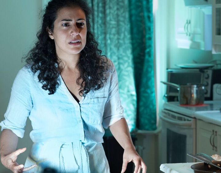 Nadine Malouf in Amir Nizar Zuabi’s play “Oh My Sweet Land” which takes place in kitchens of the greater New York area. 
