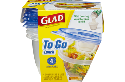 Glad To Go Lunch containers, <a href="https://www.amazon.com/Glad-Food-Storage-Containers-Lunch/dp/B00SHJ87CO?tag=%7Btag%7D" target="_blank">$3.21 for four on Amazon</a>