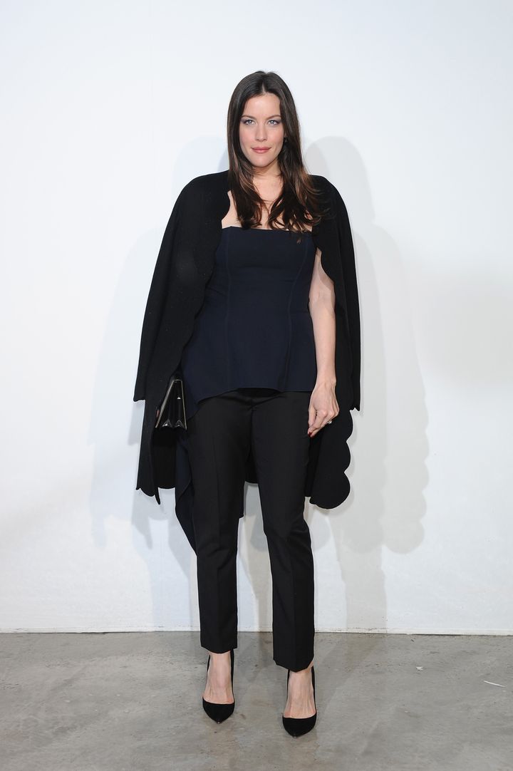 Liv Tyler mixing blue and black at the Dior Cruise Collection 2014 show on May 18, 2013 in Monaco. 