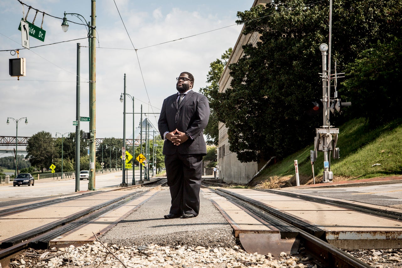 Darrell Cobbins, president and principal broker at Universal Commercial Real Estate, LLC, stands for a portrait near his office in downtown Memphis.