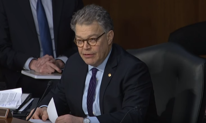 Senator Al Franken at a Senate Judiciary Committee hearing