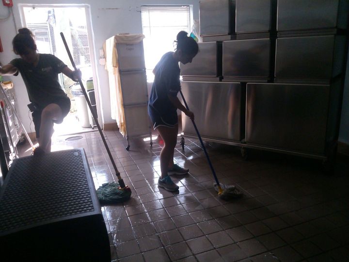 In addition to caring for the animals, the South Florida Wildlife Center staff pitched in to clean up after the storm.